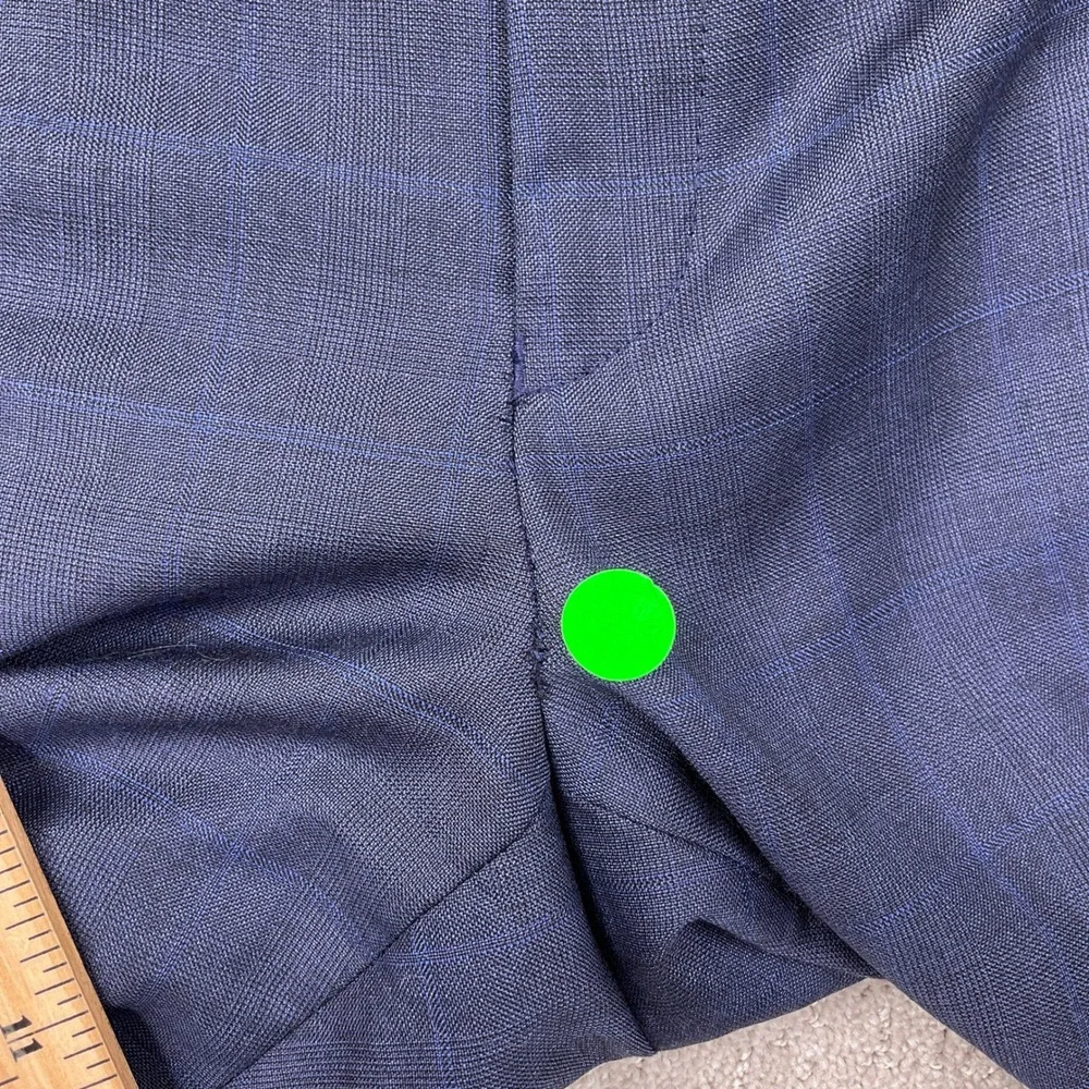 Lauren Ralph Lauren Pants Men 42W 32L‎ Blue Plaid Wool Stretch Dress Trousers